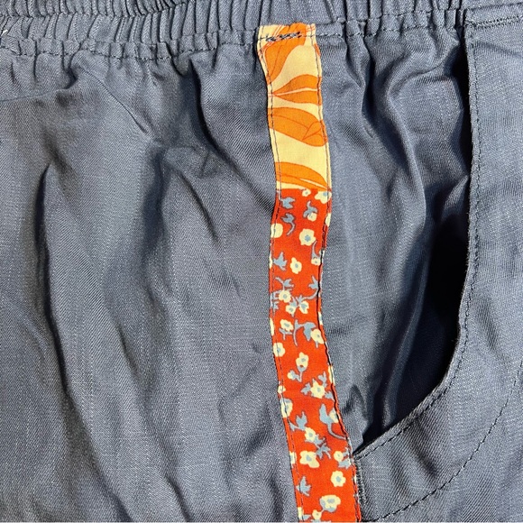 Women's Joggers - Knox Rose Navy Blue with Floral Side Striped - Picture 3 of 6